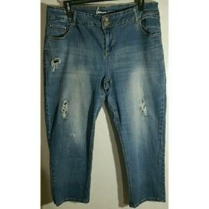 ✓ Lane Bryant Straight Leg Distressed Jeans ✓